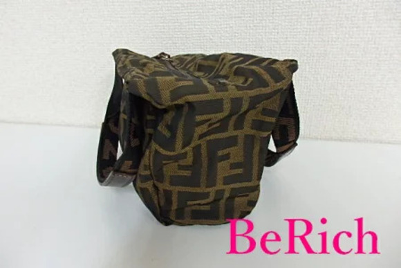 Fendi Handbags - Fendi Brown Bag Canvas Zucca Tote Handbag Leather Black Brown Black